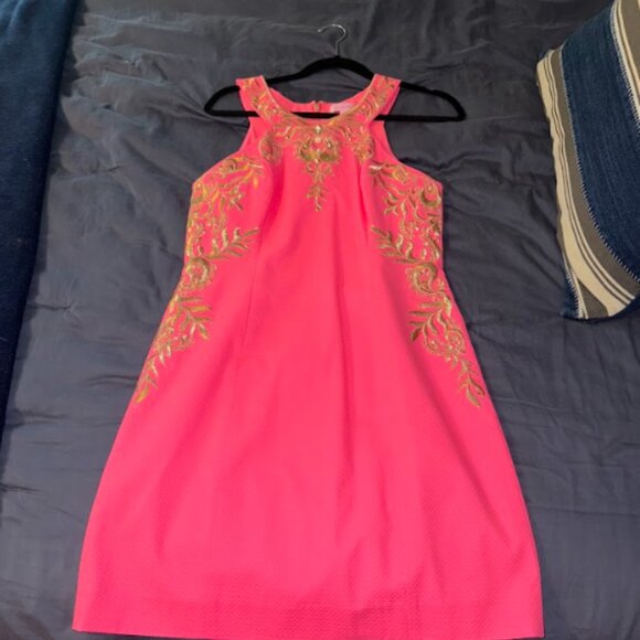 Lilly Pulitzer Dresses & Skirts - Lilly Pulitzer Pink and Gold dress